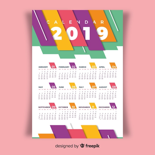 2019 Calendar: Free Vector Templates for Download