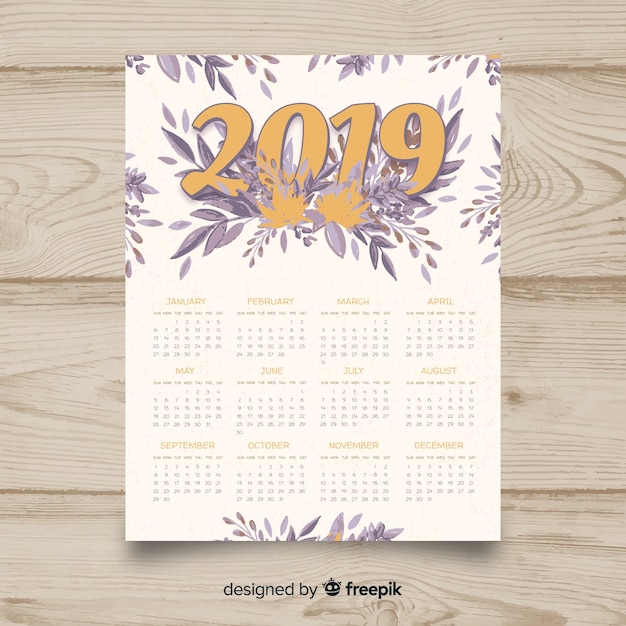 Free vector 2019 calendar