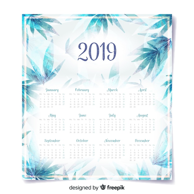 Free vector 2019 calendar