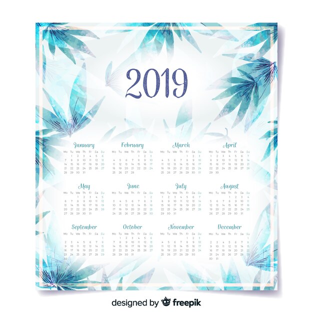 2019 calendar