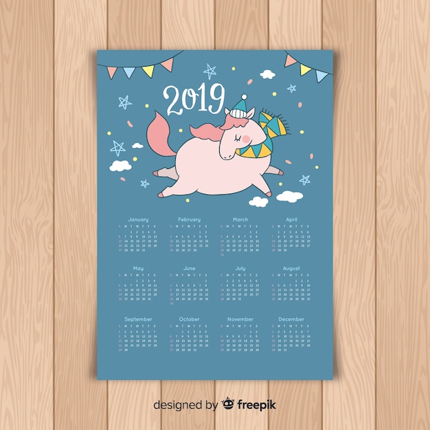 Free vector 2019 calendar