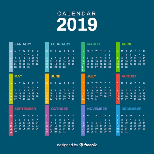 2019 calendar