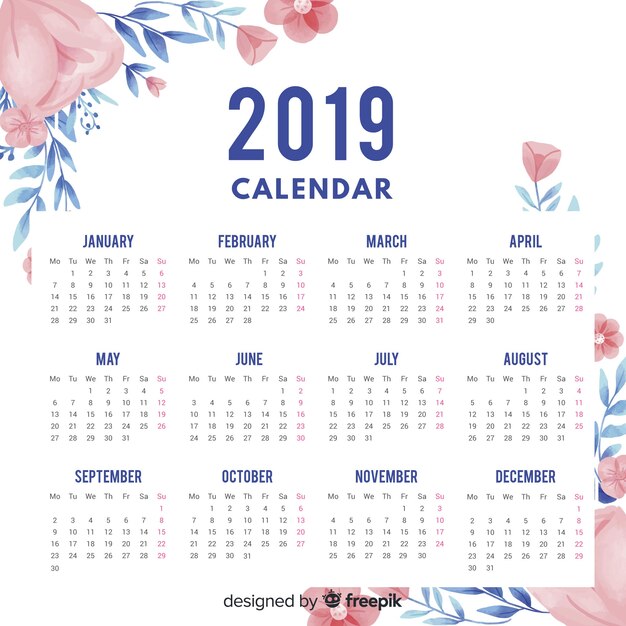 2019 calendar