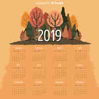 Free vector 2019 calendar