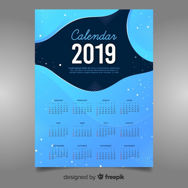 Vettore gratuito calendario 2019