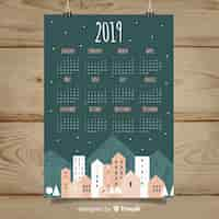 Free vector 2019 calendar