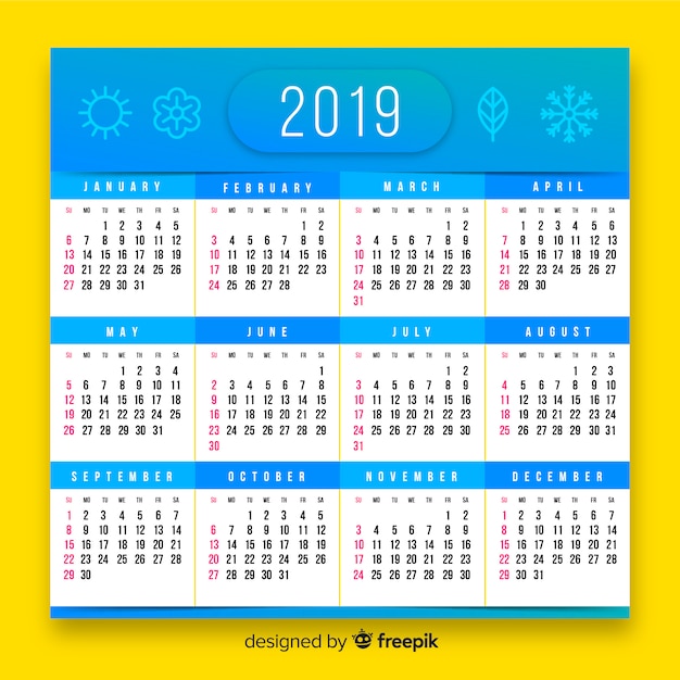 2019 calendar