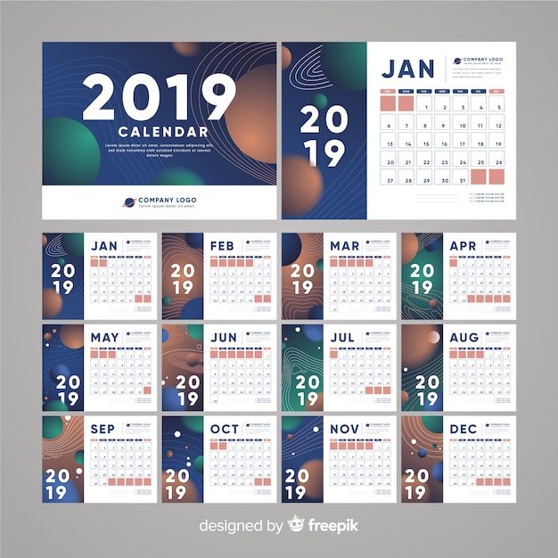 Vettore gratuito calendario 2019