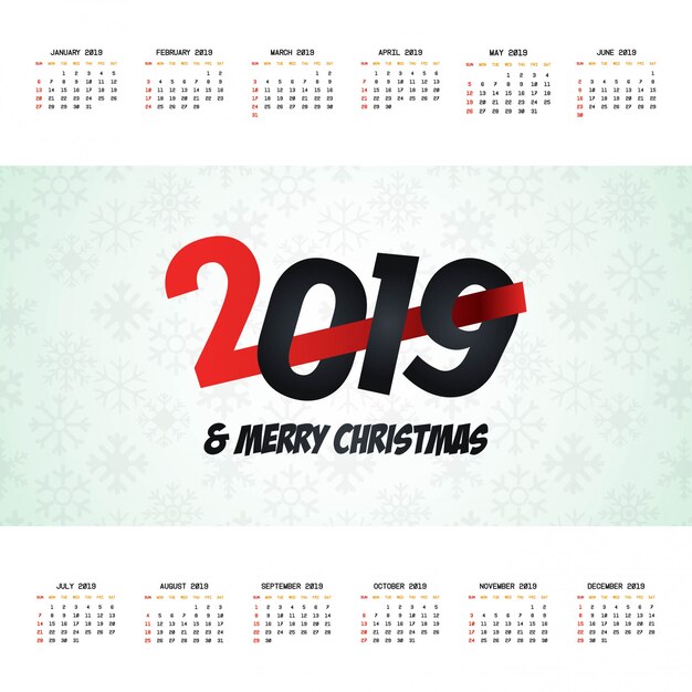 2019クリスマスカレンダーデザイン
