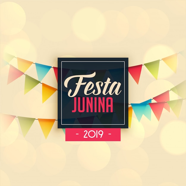 Vettore gratuito 2019 festa junina celebrazione sullo sfondo