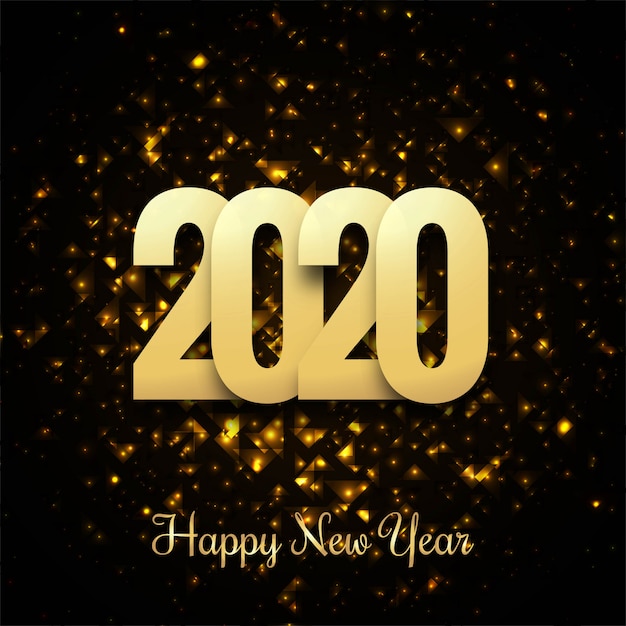 2019 Happy New Year Gold Glossy