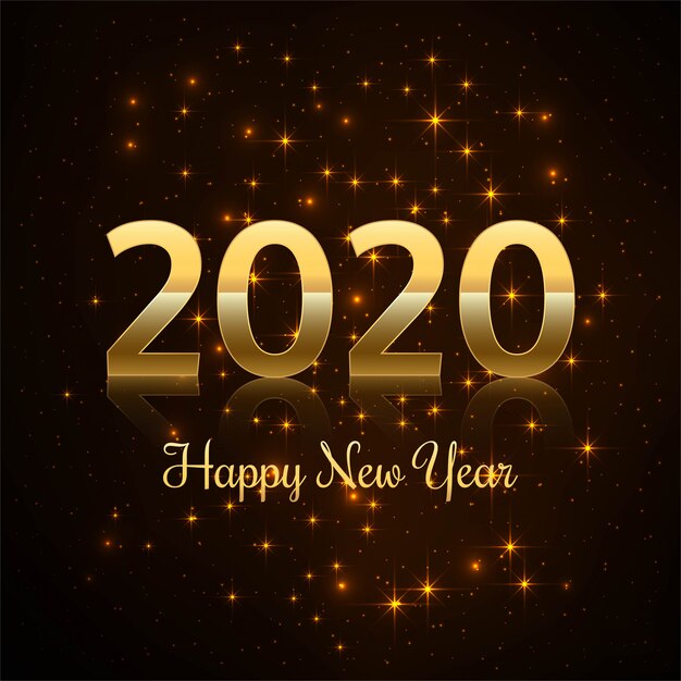 2019 Happy New Year Gold Glossy  