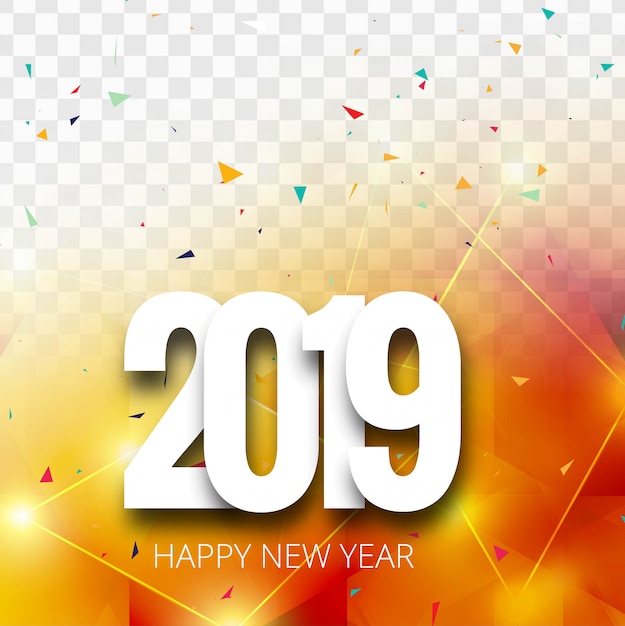 2019 happy new year text colorful shiny background