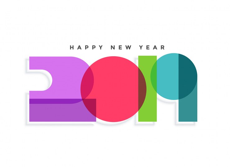 Free Vector 2019 new year creative color background