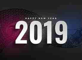 Free vector 2019 new year decorative dark background