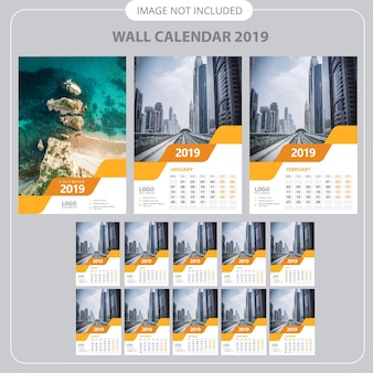 2019 wall calendar planner template