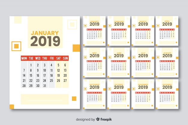 2019 year calendar