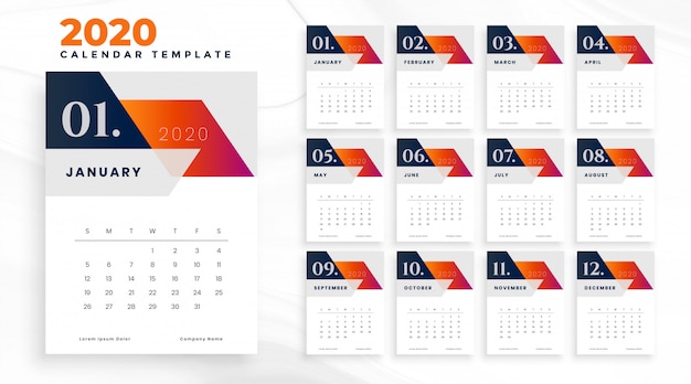 2020 calendar