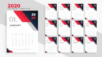 Free vector 2020 calendar