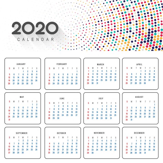 2020 calendar