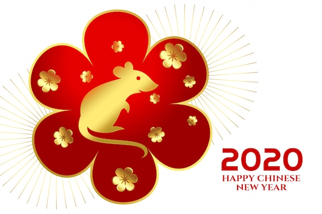 Free vector 2020 happy chinese new year of the rat festival