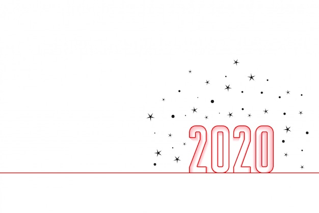 Vettore gratuito 2020 felice anno nuovo sfondo stile minimal