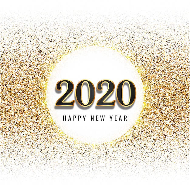 2020 happy new year text for glitters celebration card