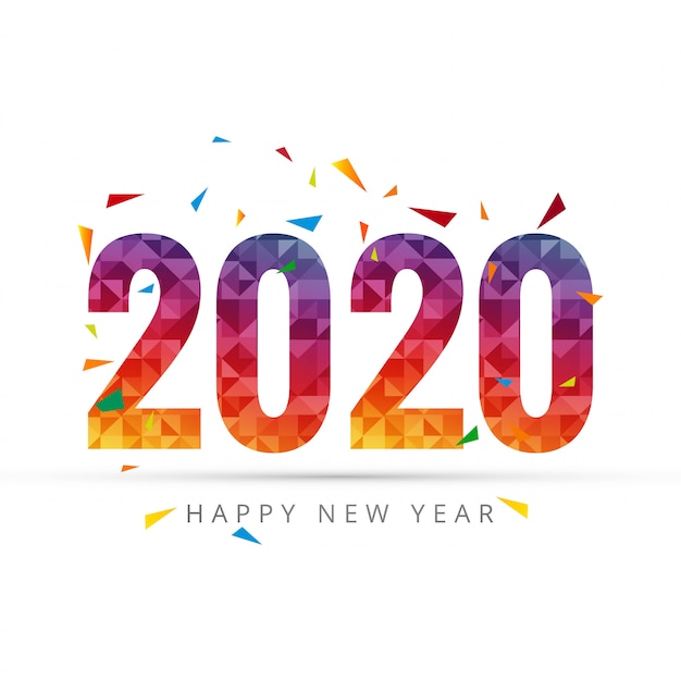 2020 happy new year text for greeting card