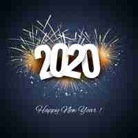 Free vector 2020 new year creative colorful card