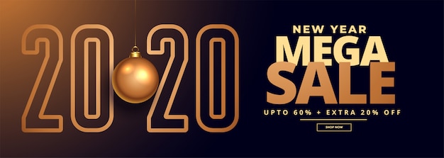 Free vector 2020 new year sale and offer banner