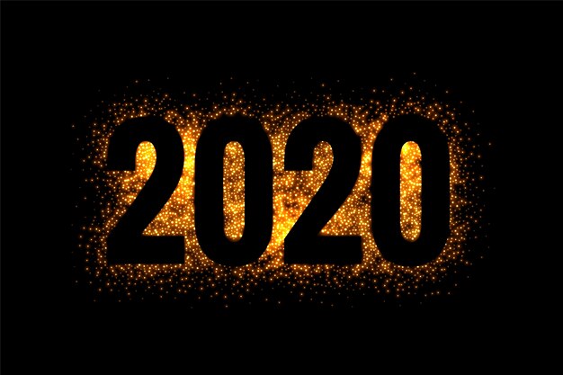 2020 new year in sparkle and glitter style 