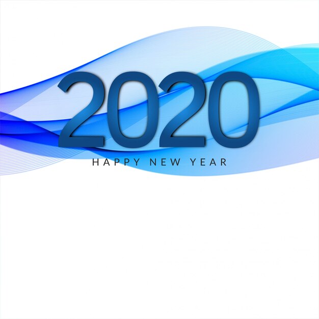 2020 new year wave style banner