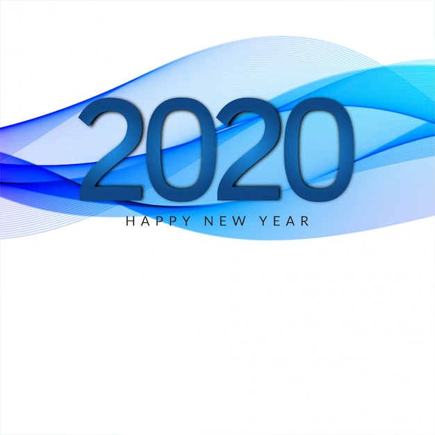 2020 новогодний баннер в стиле волны