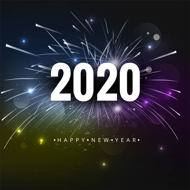 2020 Text Happy New Year Holiday Vector card