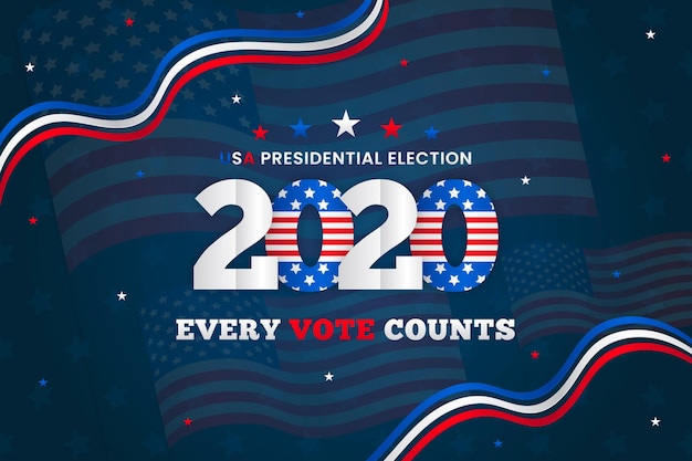 Free vector 2020 us presidential election background concept