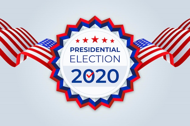 Vettore gratuito sfondo delle elezioni presidenziali americane del 2020