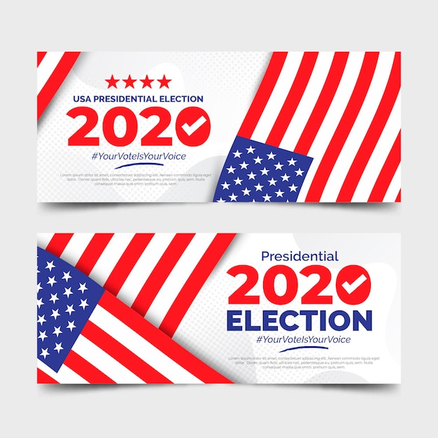 Free vector 2020 us presidential election banners template