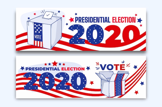 Free vector 2020 us presidential election banners template