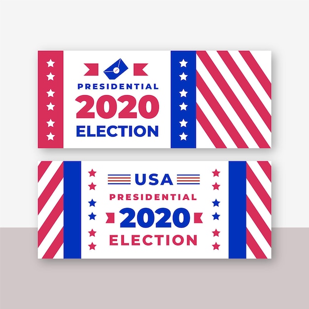 Free vector 2020 us presidential election - banners