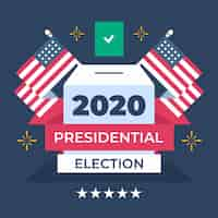 Free vector 2020 us presidential election concept with flags