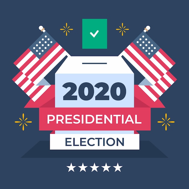 Концепция президентских выборов в сша 2020 с флагами