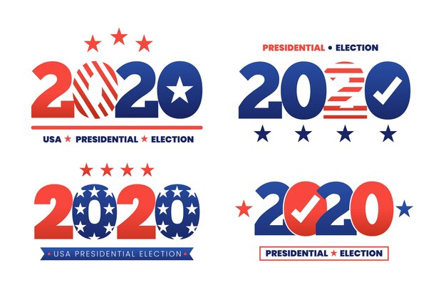 Коллекция логотипов президентских выборов в США 2020