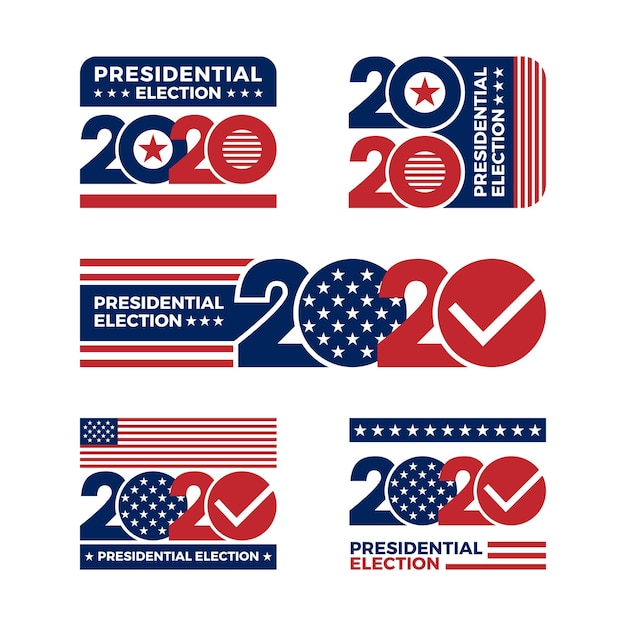 2020 us presidential election logos set