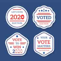 Free vector 2020 usa presidential election voting badges and stickers