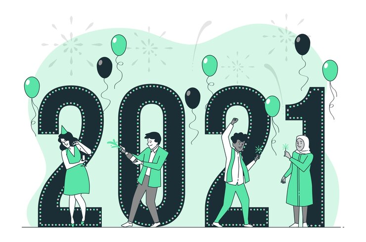 Free Vector 2021 concept illustration