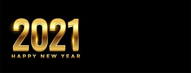 2021 золотой 3d текст с новым годом баннер