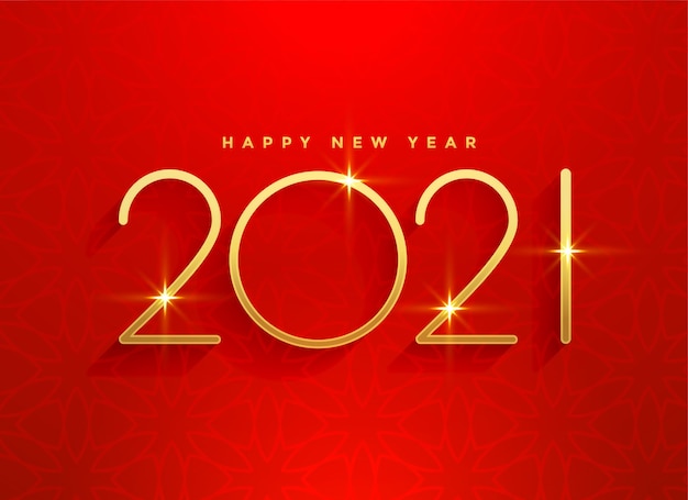 2021 dorato felice anno nuovo sfondo rosso design