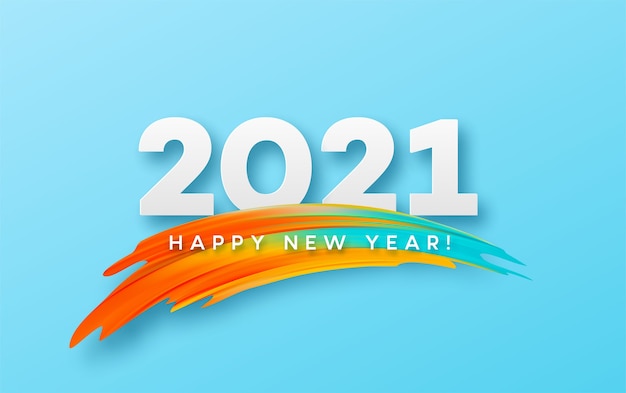 2021 happy new year color flow background.