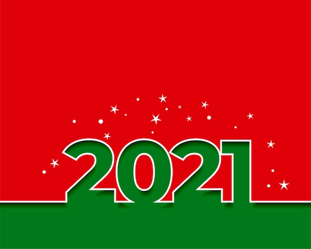 Free vector 2021 happy new year red and green background