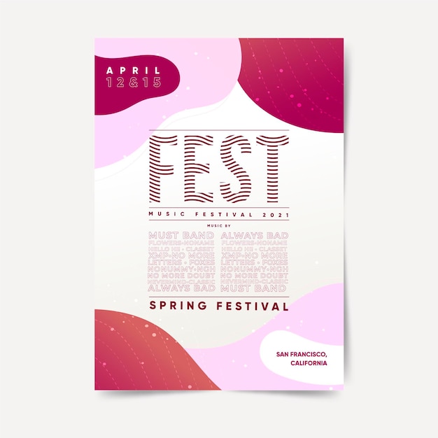 Free vector 2021 illustrated music festival poster